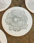 Oregon Topographic Map Letterpress Coasters