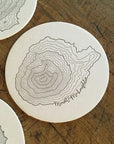 Oregon Topographic Map Letterpress Coasters