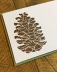 Pine Cone Mini Letterpress Gift Enclosure Card