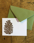 Pine Cone Mini Letterpress Gift Enclosure Card