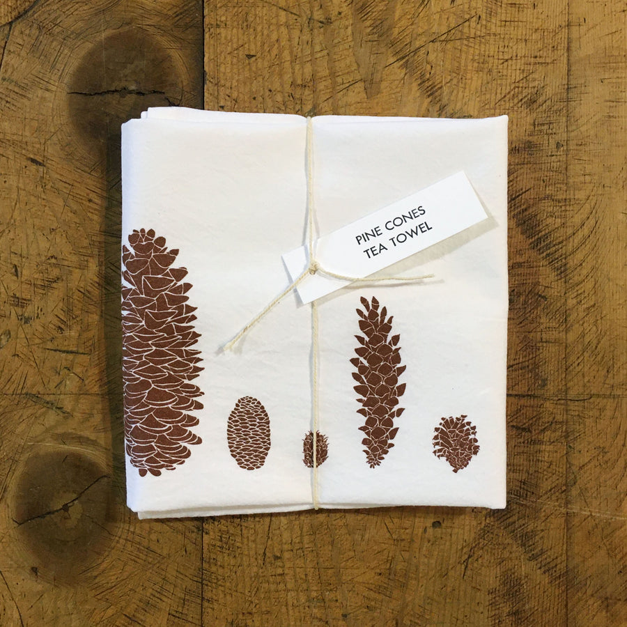 Pine Cones Tea Towel