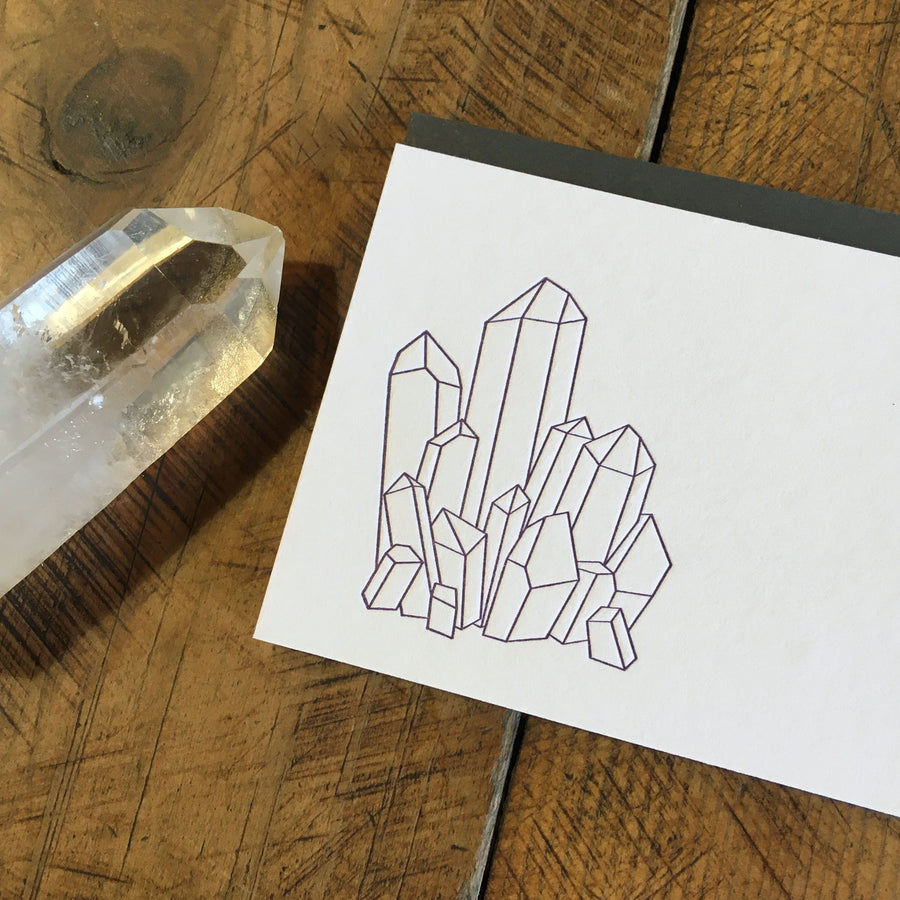 Crystals Mini Gift Enclosure Letterpress Card