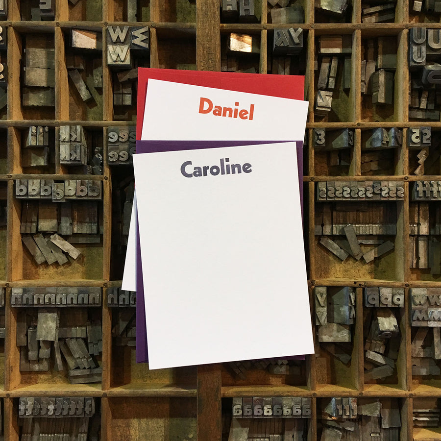 Custom Letterpress Notecards - San Serif