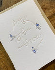 Pray For Snow Skiers Letterpress Card