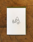 Minimal Adventure Snowman Letterpress Holiday Card