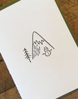 Minimal Adventure Snowman Letterpress Holiday Card