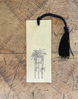 Spider Plant Houseplant Letterpress Wood Bookmark