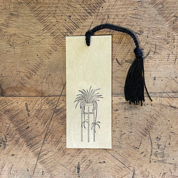 Spider Plant Houseplant Letterpress Wood Bookmark