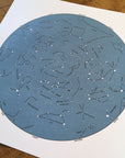 Star Map Letterpress Print Northern Hemisphere