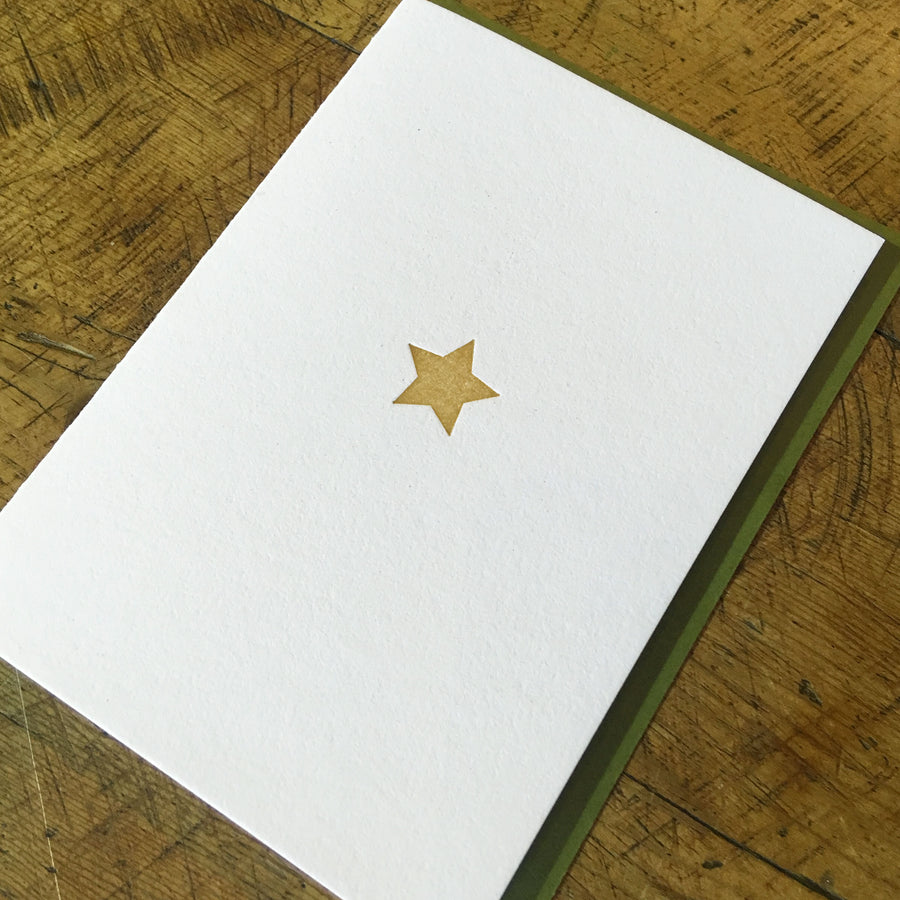 Gold Star Letterpress Card