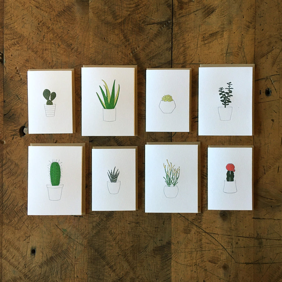 Succulents and Cacti Letterpress Cards