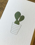 Bunny Ears Cactus Letterpress Card