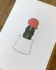 Moon Cactus Letterpress Card