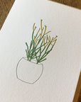 Pencil Cactus Letterpress Card