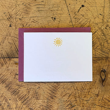 Sun Mini Gift Enclosure Letterpress Card