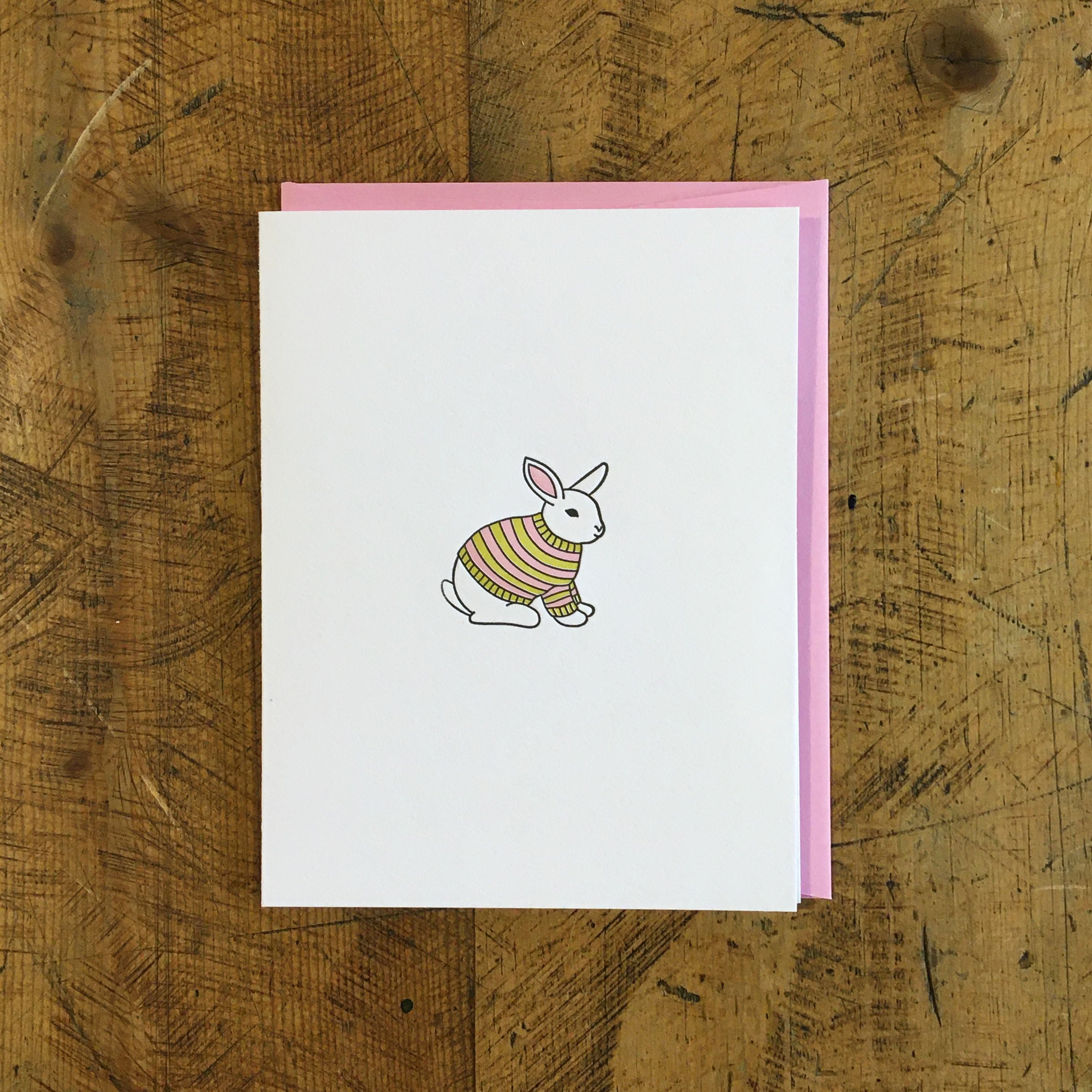 Bunny Sweater Letterpress Card – Green Bird Press