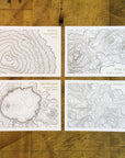 Topographic Map Letterpress Postcards - Oregon