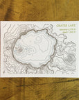 Crater Lake Topographic Map Letterpress Postcard
