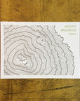 Mount Bachelor Topographic Map Letterpress Postcard