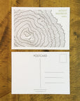 Mount Bachelor Topographic Map Letterpress Postcard