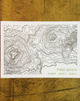 Three Sisters Topographic Map Letterpress Postcard