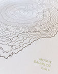 Mount Bachelor Topographic Map Letterpress Print