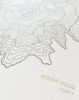 Mount Hood Topographic Map Letterpress Print
