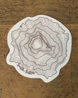 South Sister Topographic Map Sticker