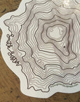 South Sister Topographic Map Sticker