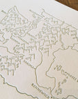 Washington State Illustrated Map Letterpress Print