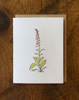 Foxglove Wildflower Letterpress Card