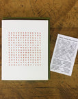Word Search Holiday Letterpress Card