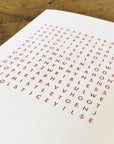 Word Search Holiday Letterpress Card