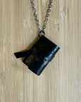 Miniature Book Necklace Black Leather