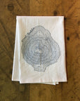 Mt Bachelor Topographic Map Screen Printed Tea Towel