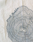 Mt Bachelor Topographic Map Screen Printed Tea Towel