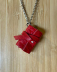 Miniature Book Necklace Red Leather