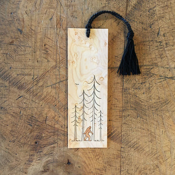 Minimal Adventures Letterpress and Watercolour Wood Bookmark Sasquatch