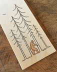 Minimal Adventures Letterpress and Watercolour Wood Bookmark Sasquatch