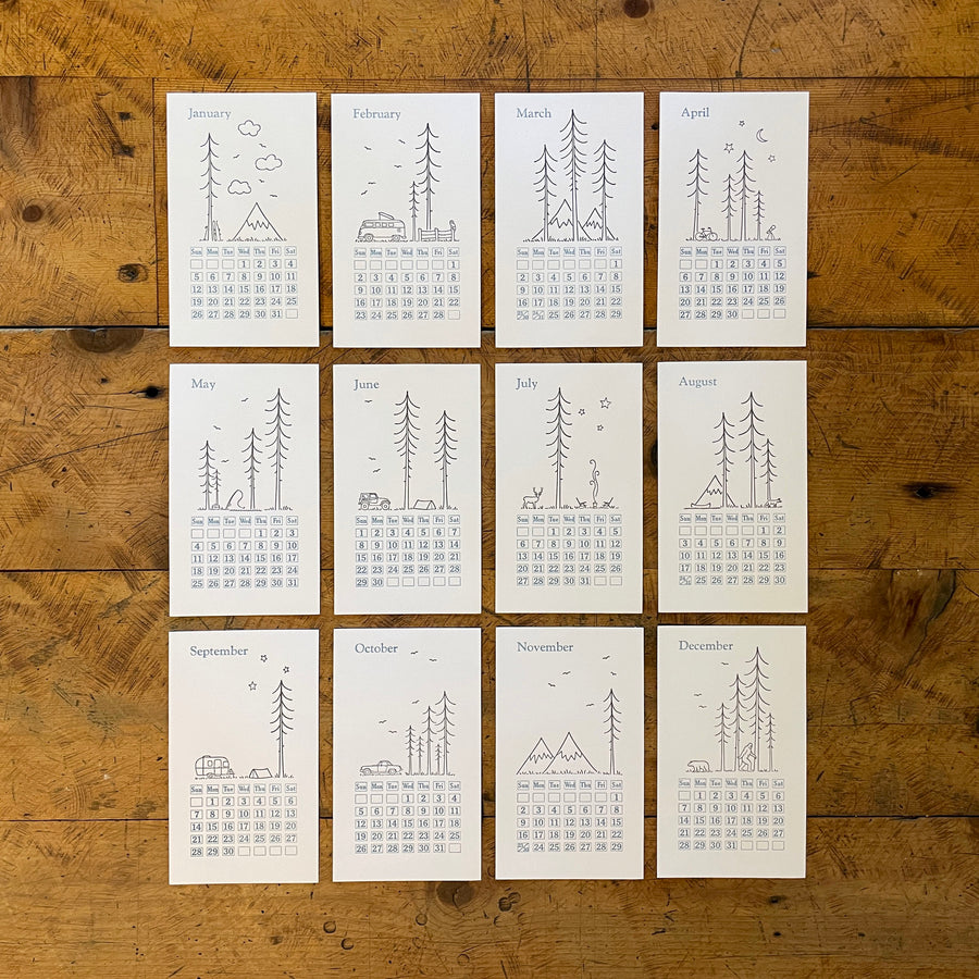 2025 Minimal Adventure Letterpress Calendar