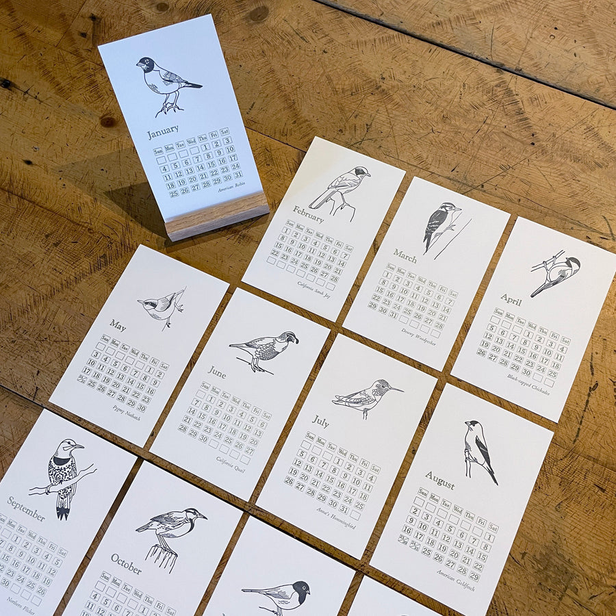 2026 Backyard Birds Letterpress Calendar