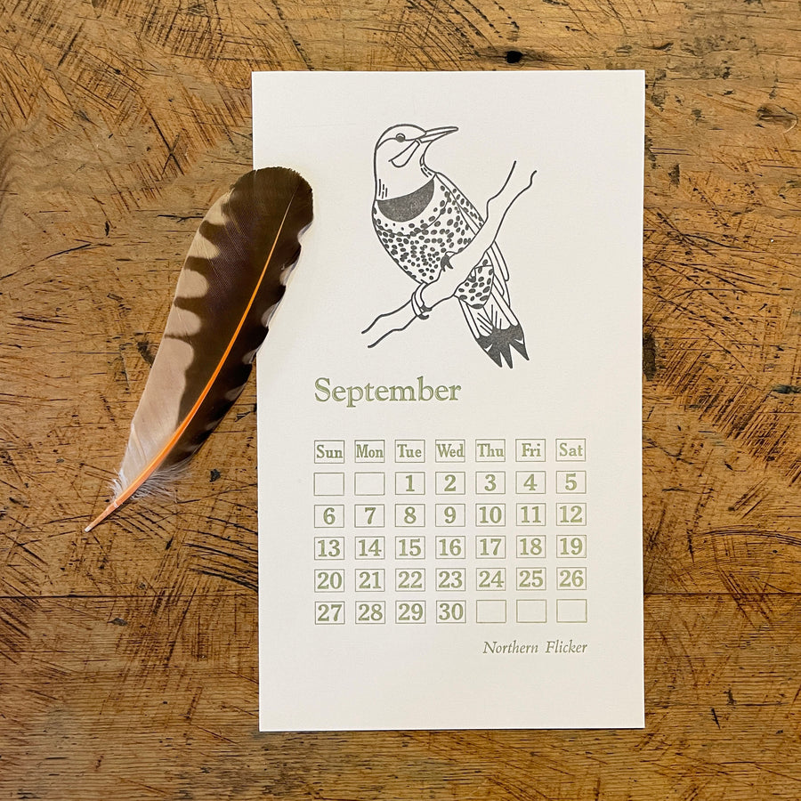 2026 Backyard Birds Letterpress Calendar