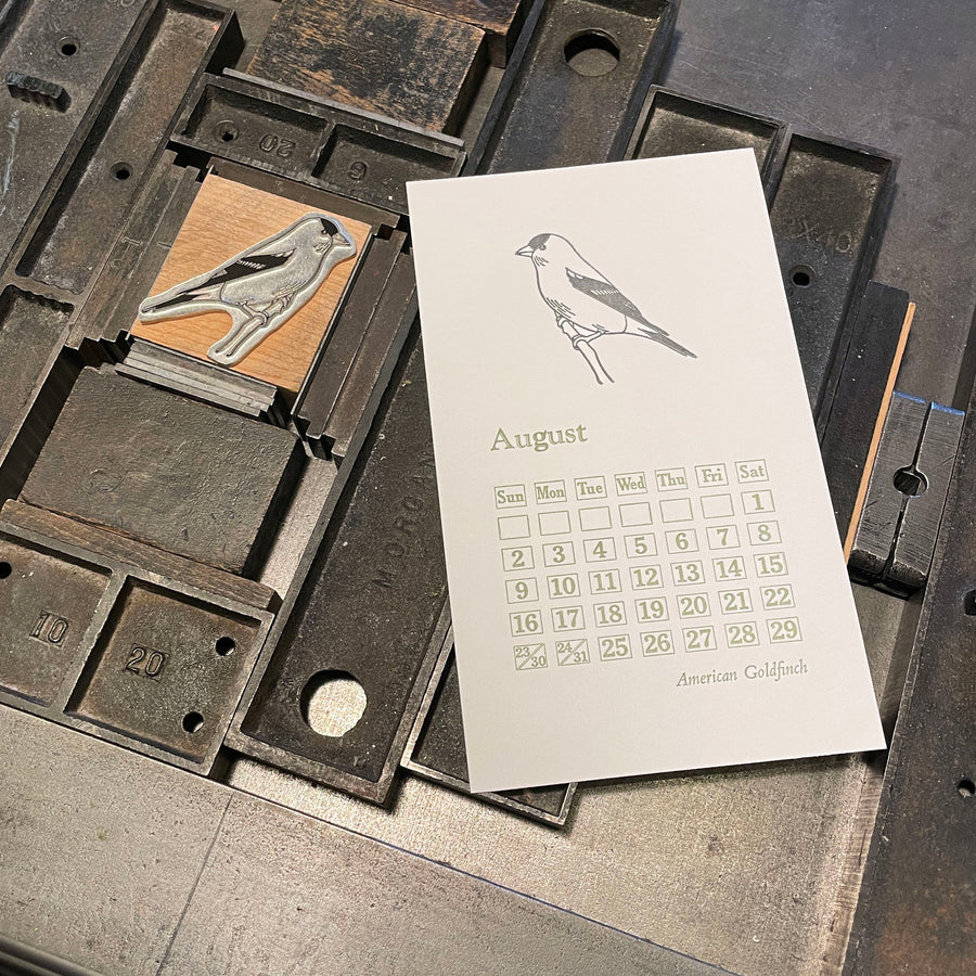 2026 Backyard Birds Letterpress Calendar