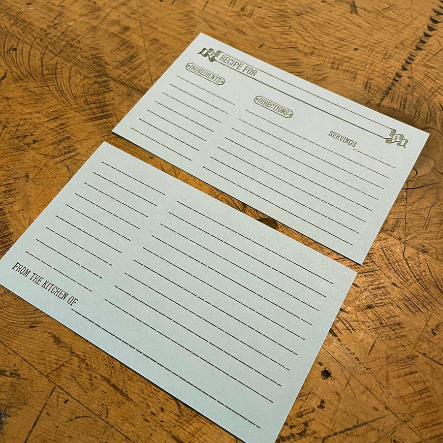 plastic sleeves for 3x5 recipe cards 3"x5" Letterpress Recipe Cards