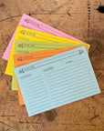 4x6 Recipe Cards Multicolor Letterpress