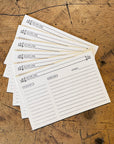 4x6 Recipe Cards White Letterpress