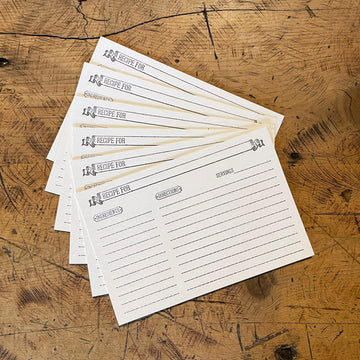 4x6 Recipe Cards White Letterpress