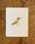 Anna's Hummingbird Letterpress Card