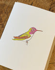 Anna's Hummingbird Letterpress Card