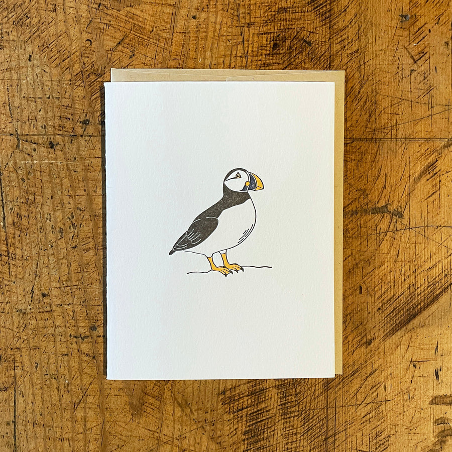 Atlantic Puffin Letterpress Card